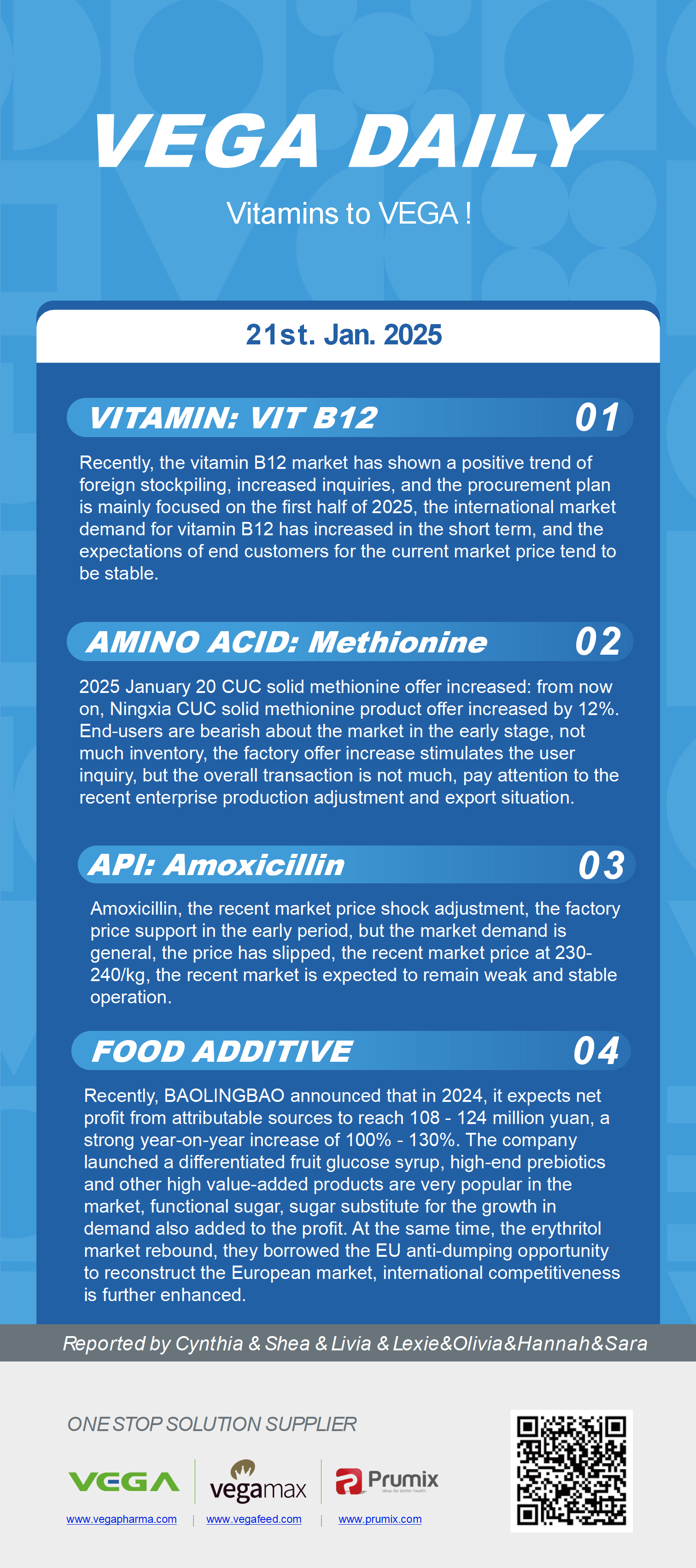 Vega Daily Dated on Jan 21st 2025 Vitamin Amino Acid APl Food Additives.png